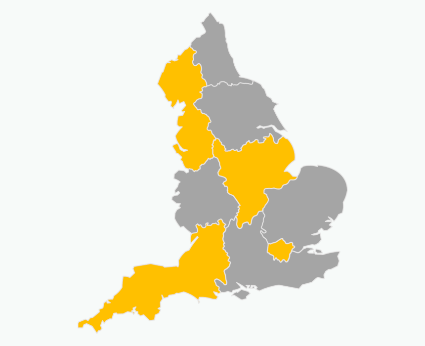 Download editable map of England