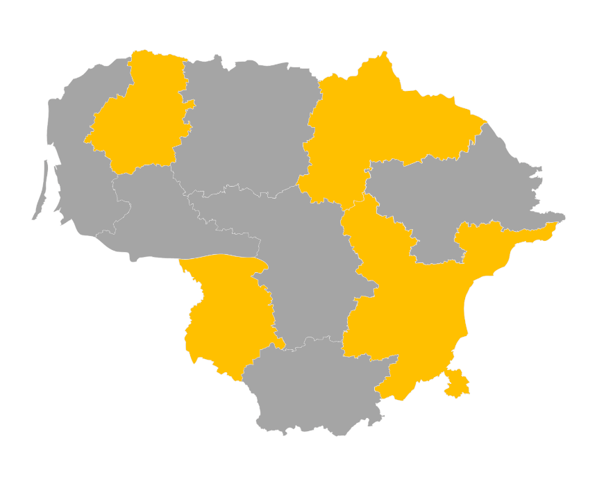 Download editable map of Lithuania