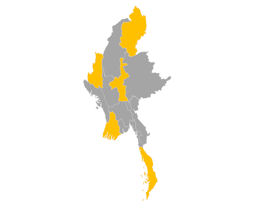 Download editable map of Myanmar