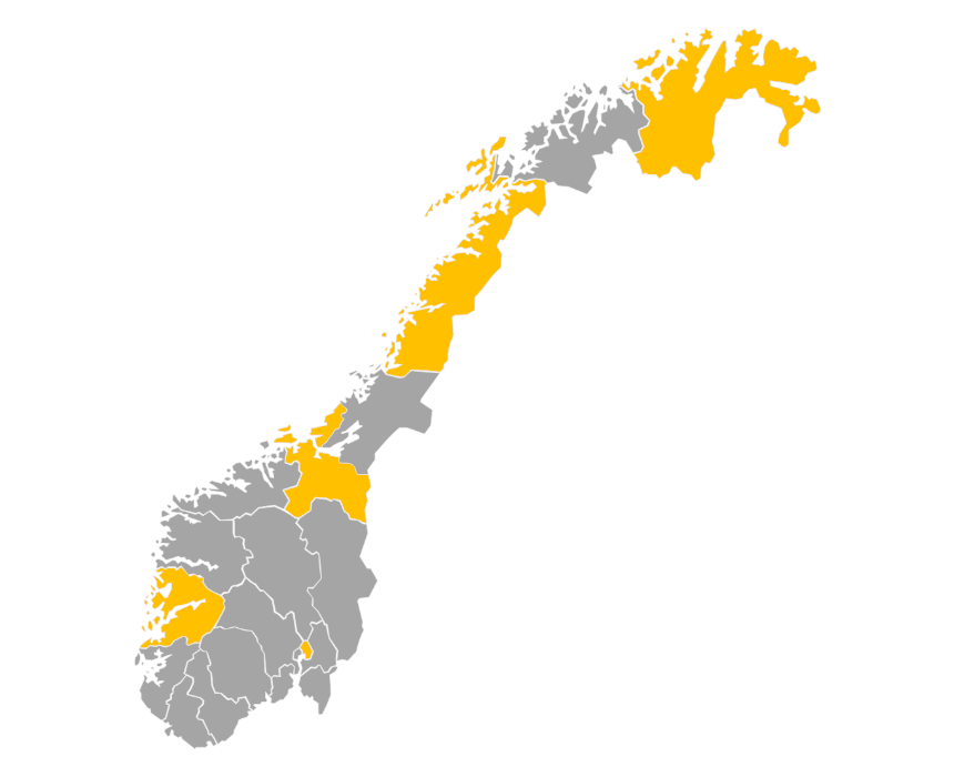 Download editable map of Norway