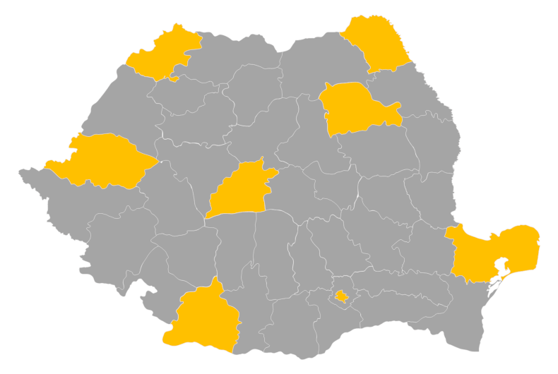 Download editable map of Romania