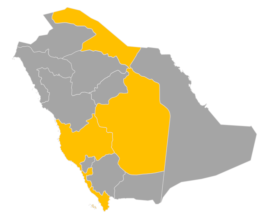 Download editable map of Saudi Arabia