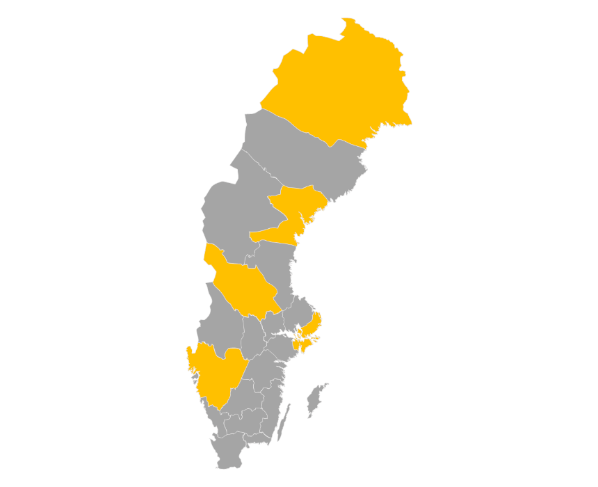 Download editable map of Sweden