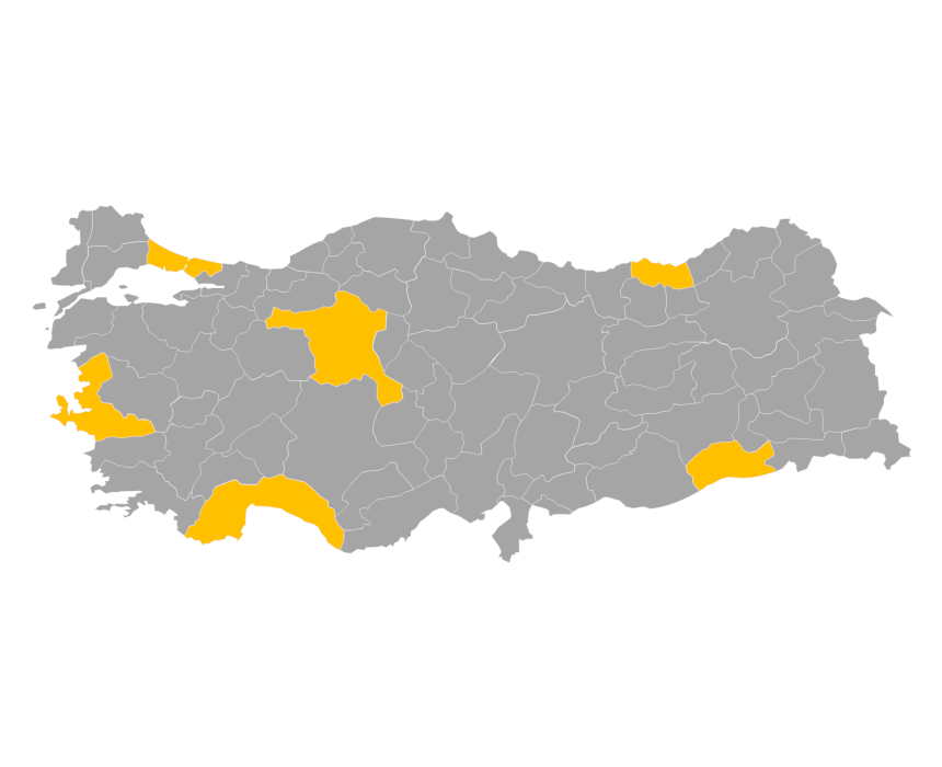 Download editable map of Turkey