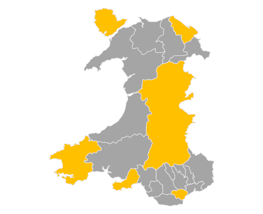 Download editable map of Wales